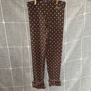 Matilda Jane Brown Polka Dot Leggings with Ruffle Hem